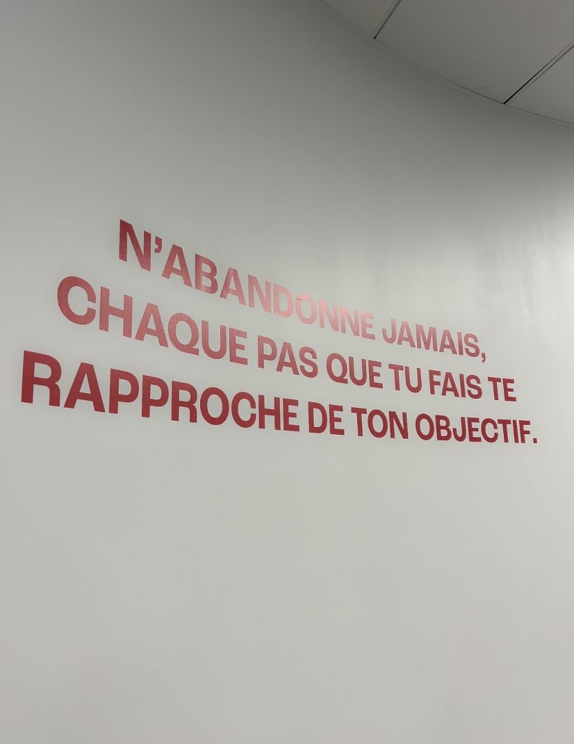 Le mur de motivation du studio : n'abandonne jamais